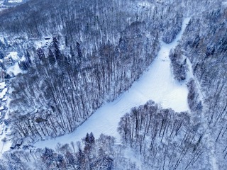 Steinbruchpiste aus der Luft